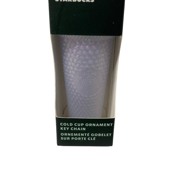 Starbucks Cold Cup Ornament Key Chain Metallic Icy Lilac Siren - Picture 2 of 5